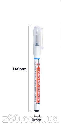 Маркер розмічальний будівельний столярний слюсарний лекальний з тонким пишучим елементом. Колір синій, фото 1