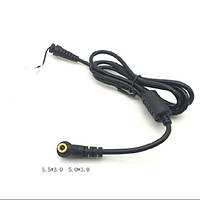 Разъём питания к ноутбуку 5,5/3/1мм, угловой, с кабелем