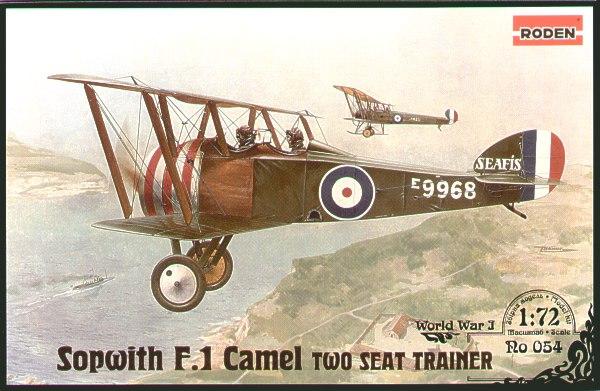 Пластикова модель 1/72 Roden 054 британський учбовий літак Sopwith F.1 Camel Two Seat Trainer