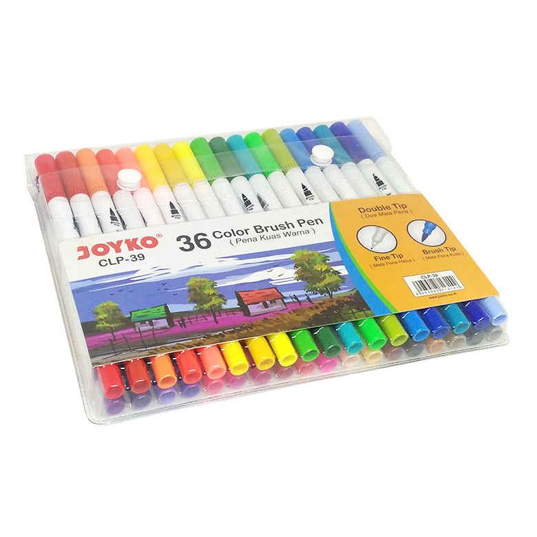 Фломастери 36кол. Joyko двосторонні з пензликом CLP-39, фото 1