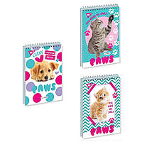 Блокнот А6, верхняя спираль, 80 л., "LOVELY PAWS" 681736