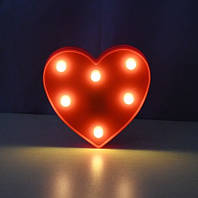Об'ємне серце led 16 на 16 см червоний