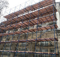 Будівельні риштування клино-хомутові КХЛ, комплектація 7.5 х 7.0 (м)