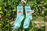 Блакитні котонові шкарпетки 35-41 ORIGINAL з написом БАБА ВОГОНЬ, фото 2