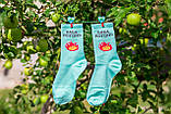 Блакитні котонові шкарпетки 35-41 ORIGINAL з написом БАБА ВОГОНЬ, фото 4