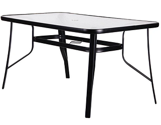 Стіл Cancun чорний, скло хвиля