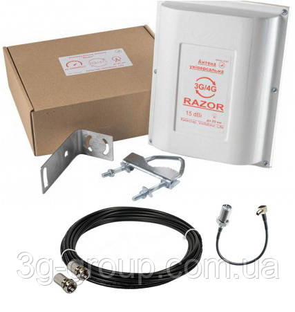 3G/4G антена Razor 1700-2200 МHz 15dB + 10 м кабелю + перехідник TS9