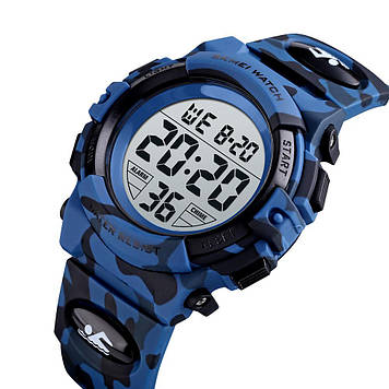 Дитячий спортивний годинник Skmei 1548 kids темний синій камуфляж