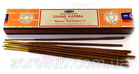 Ароматичні пилцеві пахощі Nag Champa Divine Karma — Божественна Карма (15g) Satya, фото 1