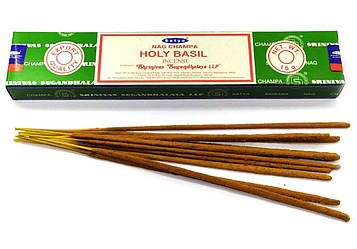 Пахощі Священний Базилік, пильцеві, натуральні, Nag Champa Holly Basil (15gm) Satya