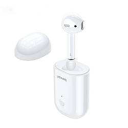 Блютуз гарнитура с зарядным кейсом USAMS LB Series US-LB001. White