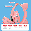 Бездротові дитячі Навушники з Вушками з підсвіткою з MP3 + підтримка MicroSD з FM-Радіо Cat Ear M2 Bluetooth Рожевий, фото 5