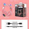 Бездротові дитячі Навушники з Вушками з підсвіткою з MP3 + підтримка MicroSD з FM-Радіо Cat Ear M2 Bluetooth Рожевий, фото 4