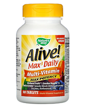 Мультивітаміни Nature's Way Alive! Max3 Daily Multi-Vitamin No Added Iron 90 Tabs (термін 06/25)
