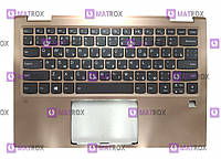 Оригинальная клавиатура для ноутбука Lenovo Yoga 720, Yoga 720-13IKB gray, ru, розовое золото передняя панель