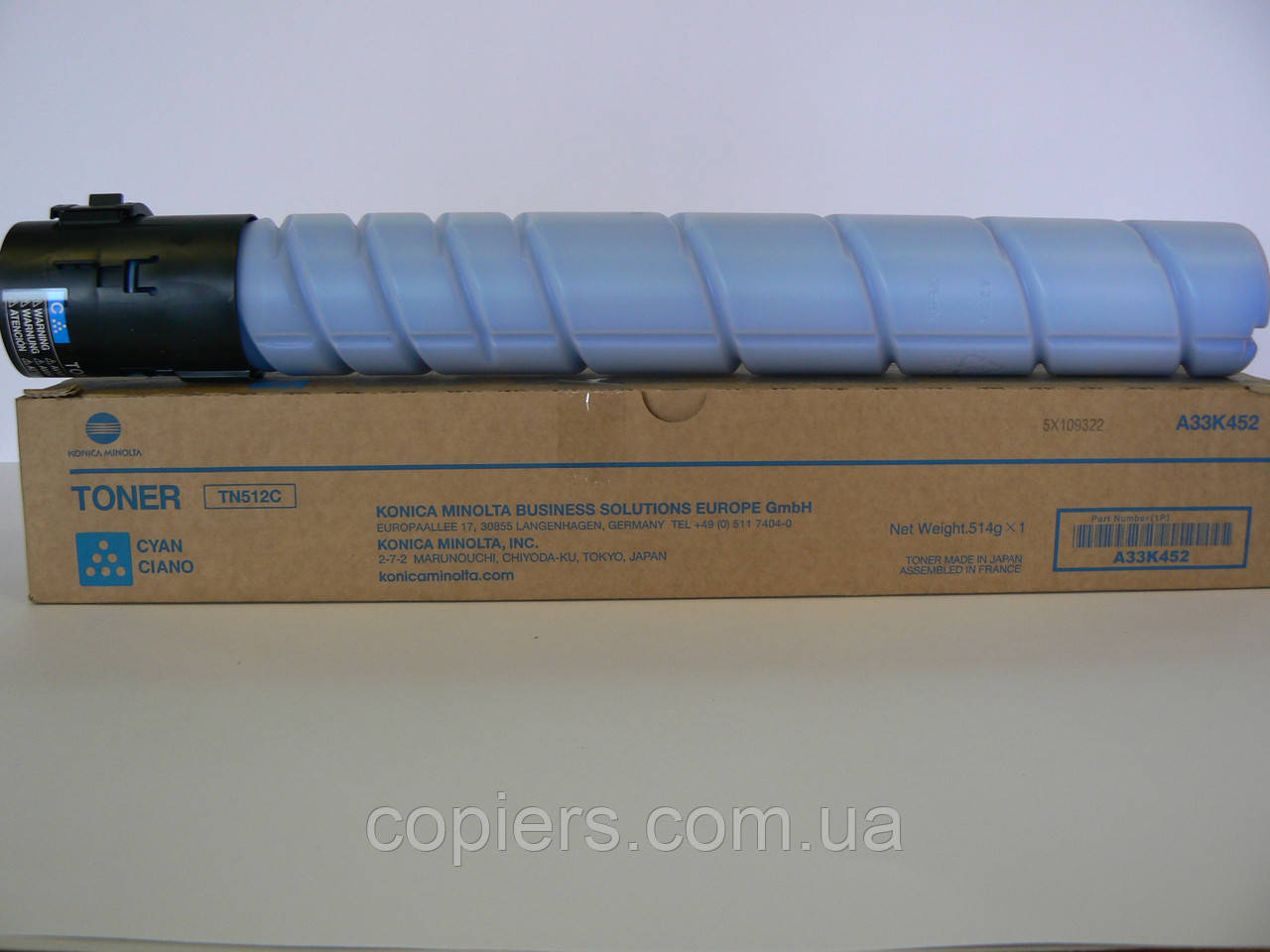 Тонер картридж TN-512C Konica Minolta Bizhub C454 C554, оригінал, A33K452, tn512c