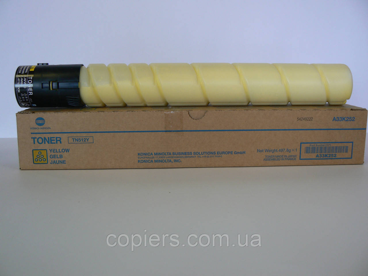 Тонер картридж TN512Y Konica Minolta Bizhub C454 C554, оригинал, A33K252, tn-512y