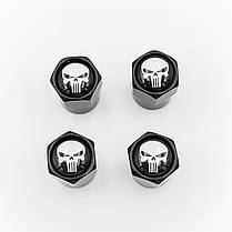 Захисні ковпачки на ніпеля "Череп Каратель" (Punisher) 4 шт чорні, фото 2