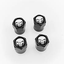 Захисні ковпачки на ніпеля "Череп Каратель" (Punisher) 4 шт чорні, фото 3