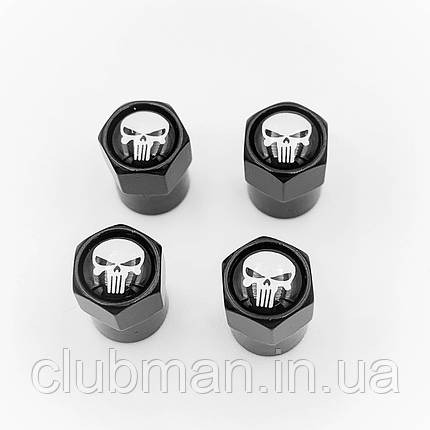 Захисні ковпачки на ніпеля "Череп Каратель" (Punisher) 4 шт чорні, фото 2
