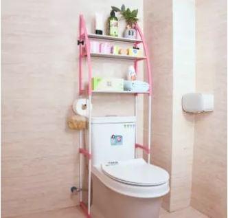 Полиця-стелаж (універсальна) підлогова (БІЛО-РОЖЕВИЙ), фото 1