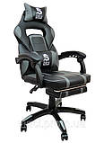 Компьютерный Стул DEUS LARGE чорно-сіре крісло геймерське Удобный офисный стул Компьютерные кресла стулья офис, фото 3