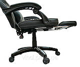 Компьютерный Стул DEUS LARGE чорно-сіре крісло геймерське Удобный офисный стул Компьютерные кресла стулья офис, фото 8