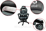 Компьютерный Стул DEUS LARGE чорно-сіре крісло геймерське Удобный офисный стул Компьютерные кресла стулья офис, фото 9