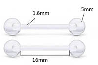 Пирсинг, штанги для сосков шарики биопласт, пара