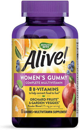 Мультивітаміни для жінок Nature's Way Alive! Women's Gummy Complete Multivitamin 60 Gummies (Berry), фото 1