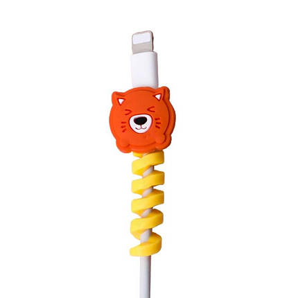 Захист від перетирання, органайзер для кабелю Lightning, Type C, Micro USB Alitek Animals Лев, фото 1