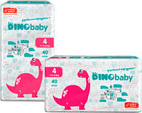 Подгузники детские Dino Baby (4) от 7-14 кг 40 шт дино беби