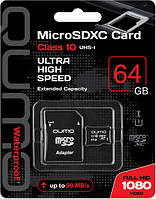 Картка пам'яті microSDXC Qumo 64 Гб клас 10 UHS-1