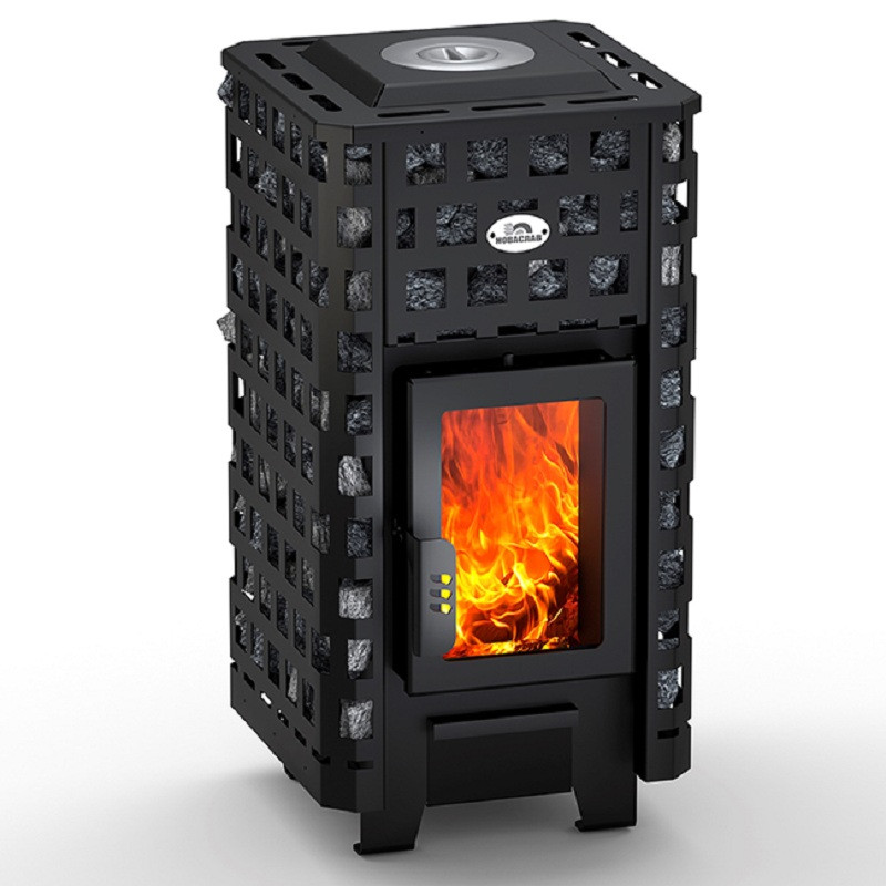 Піч опалювально-варильна Новаслав Вертикаль ПОВ-100 ВК (камені)