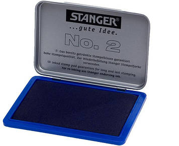 Штемпельна подушка синя Stanger, металева коробка 7 х 11 см