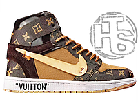 Женские кроссовки Air Jordan 1 Louis Vuitton x Off White (женские Айр Джордан Луи Виттон Офф Вайт)