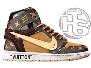 Жіночі кросівки Air Jordan 1 Louis Vuitton x Off White (жіночі Айр Джордан Луї Віттон Офф Вайт)