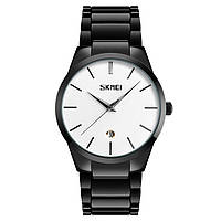 Skmei 9140 черные с белым циферблатом мужские часы