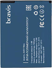 Акумулятор (АКБ, батарея) для Bravis A401 Neo (Li-polymer 3.8 V 1650mAh)
