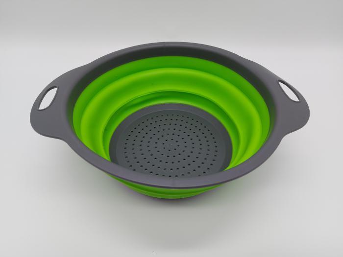 Друшляк силіконовий складаний сито з двома ручками D 23,5 cm D по дну 17 cm h 9,5 cm