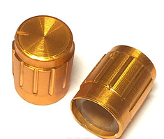 Ручка для змінного резистора R-03 під золото (D=13мм H=17мм), алюміній