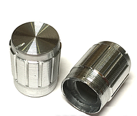 Ручка для переменного резистора R-03 серебряная (D=13мм H=17мм), алюминий