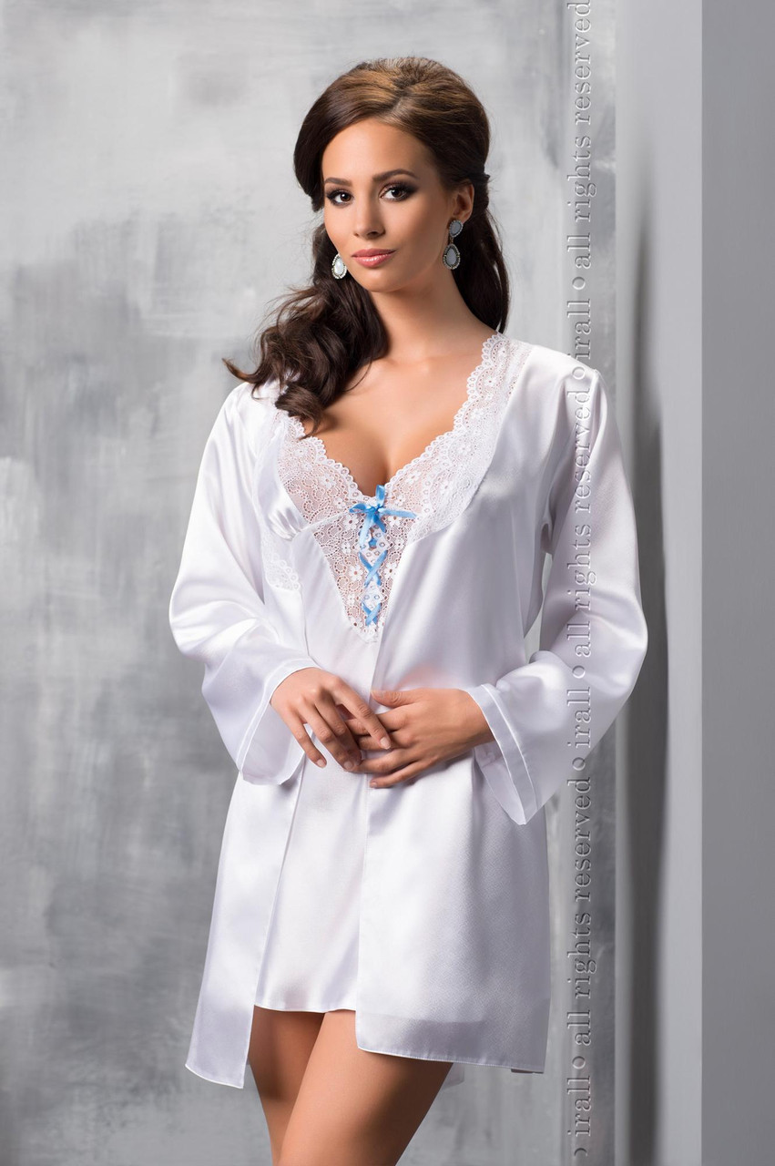 Халат атласний Elsa irall білий XL