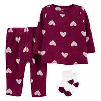 Флісовий комплект Carter's 3в1 для дівчаток, костюм для дівчинки на осінь 9 м