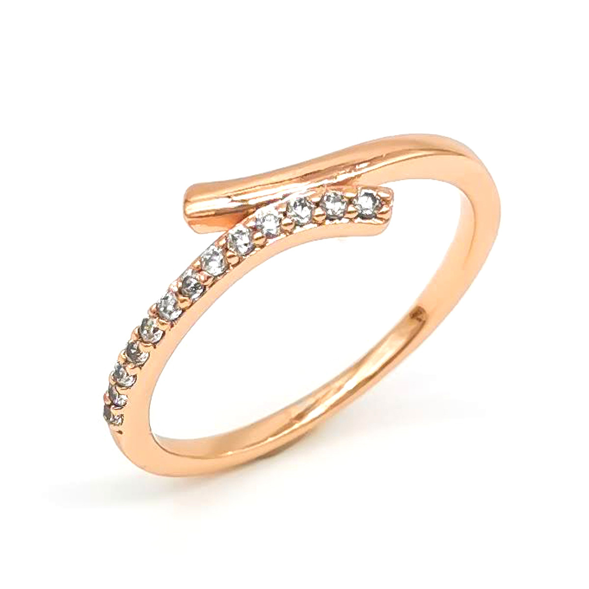 Кольцо Xuping из медицинского золота, белые фианиты, позолота 18K, 11932