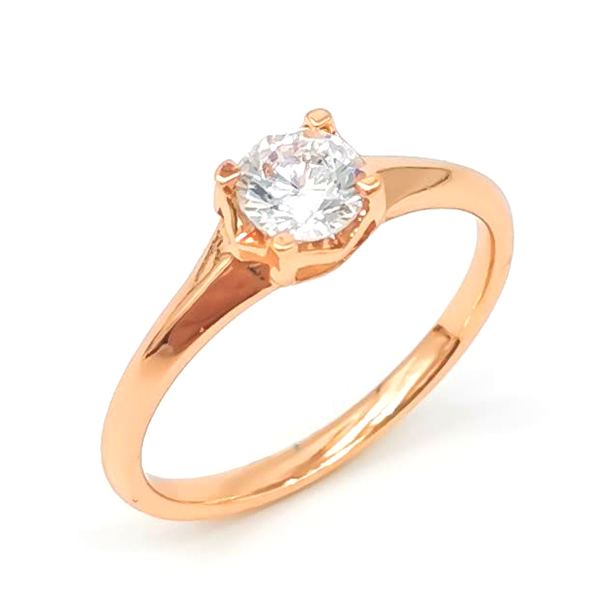 Кольцо Xuping из медицинского золота, белые фианиты, позолота 18K, 11936