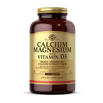 Кальцій магній з вітаміном Д3 Solgar Calcium Magnesium with Vitamin D3 (300 tab)