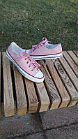 Стильные гламурные женские кеды Converse, из обувного текстиля цвета пудры 38