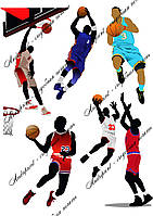 Съедобная картинка "Спорт, баскетбол" сахарная и вафельная картинка а4