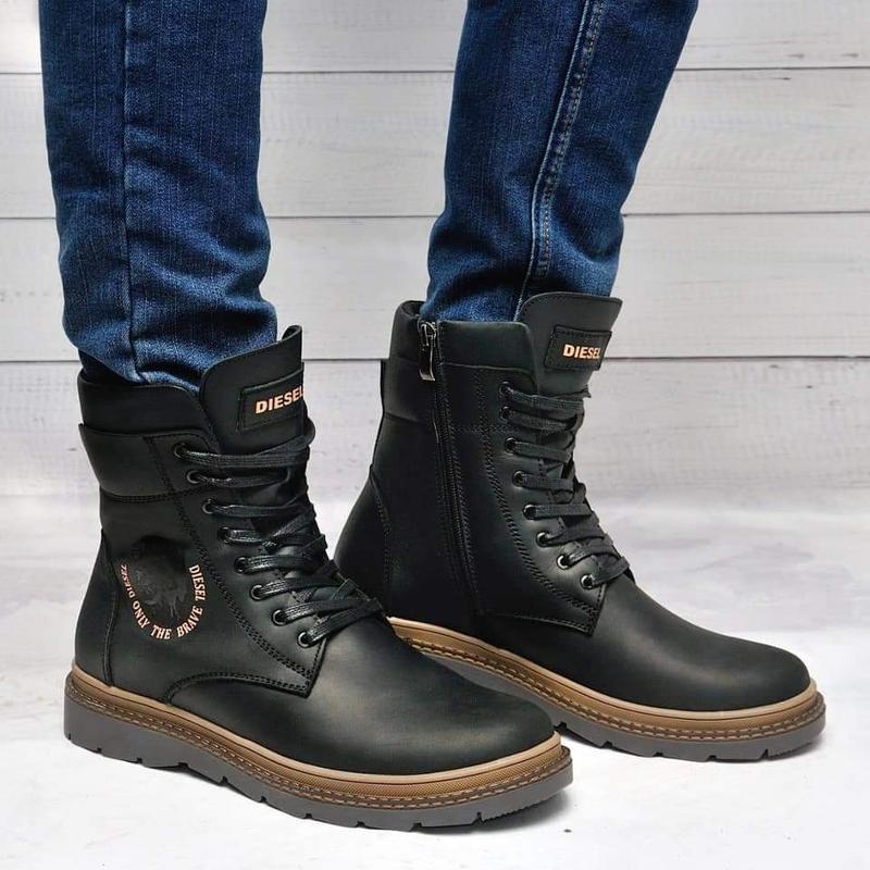 Черевики шкіряні зимові на хутрі Diesel Modern